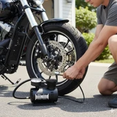 BUFFER® 300 PSI Güçlü Taşınabilir Hava Kompresörü–Araba, Motosiklet, Bisiklet ve Top Şişirme İçin Elektrikli Fişli Çakmaklıklı Lastik Şişirme Pompası thumbnail 1