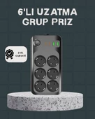 Termal Akım Korumalı 6’lı Uzatma Priz USB Type-C Hızlı Şarj 2500W thumbnail 1