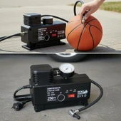 BUFFER® 250 PSI Güçlü Taşınabilir Hava Kompresörü–Araba, Motosiklet, Bisiklet ve Top Şişirme İçin Elektrikli Fişli Çakmaklıklı Lastik Şişirme Pompası thumbnail 2