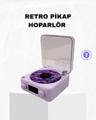 Retro Pikap Hoparlör Bluetooth AUX USB Type-C Projektörlü 360° Sesli Taşınabilir thumbnail 1