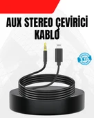 1 Metre Lightning to Aux Çevirici Kablo Stereo Ses Yüksek Kalite thumbnail 1