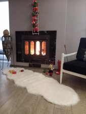 Giz Home Alaska Peluş Post Halı Beyaz  60X180 - 1