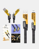 65W 4’ü 1 Arada Örgülü Hızlı Şarj Kablosu USB-C USB-A Çoklu Şarj Dayanıklı thumbnail 4