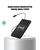 Manyetik Kablosuz Şarj Pedi 15W Hızlı Şarj Kaymaz Silikon Qi Destekli thumbnail 1