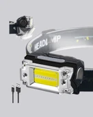 USB Şarjlı Mini LED KAFA Feneri 50m Odak 150m Geniş Aydınlatm thumbnail 3