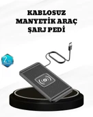 15W Manyetik Kablosuz Şarj Pedi Araç Masa Kullanımına Uygun Qi Şarj Cihazı thumbnail 1