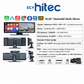 SChitec 4K Ultra Araç İçi Akıllı Ekran – Ön ve Arka Kameralı, Kablosuz CarPlay ve Android Auto Destekli (10.26”) YK3507 thumbnail 7