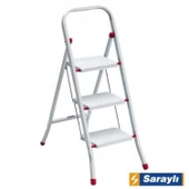 Saraylı Pratik Metal Merdiven Beyaz 3 Basamaklı thumbnail 5