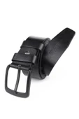 Lugmo Battal Boy Hakiki Deri Erkek Kemeri Siyah 4,5 cm thumbnail 2