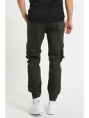 Serseri Jeans Haki Renk Erkek Yandan Cepli Jogger Paçası Lastikli Pantolon thumbnail 4