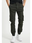 Serseri Jeans Haki Renk Erkek Yandan Cepli Jogger Paçası Lastikli Pantolon thumbnail 1