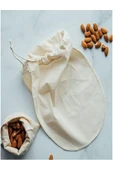 Elbasan Tekstil 2 Adet Vegan Ve Hayvansal Süt Ürünleri Süzme Kesesi - Yıkanabilir %100 Pamuk Natürel Bez Torba thumbnail 1