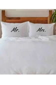 Elbasan Tekstil 2 Adet Mr. Mrs. Tasarım Yastık Kılıfı 30x50 Cm thumbnail 1