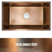 GL General 40x60 Bakır Petek Dokulu Çelik Mutfak Eviyesi 304 Paslanmaz Çelik 1mm thumbnail 1