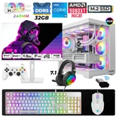 Xaser Moon X120 i5 14600K 32GB DDR5 Ram 1TB M.2 NVMe SSD 16GB RX9060 XT Sıvı Soğutmalı 24,5" 240Hz Oyuncu Tavsiye Sistem thumbnail 1