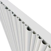 Lojimax Alüminyum Dekoratif Radyatör Bamboo 1800x359mm 3 Dilim Dokulu Beyaz | 792 W Yüksek Isıl Güç | 5 Yıl Üretici Garantisi thumbnail 2