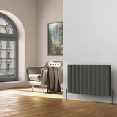 Lojimax Alüminyum Çift Panel Yatay Radyatör Otis Double 600x828mm 8 Dilim Dokulu Beyaz | 1282 W Yüksek Isıl Güç | 5 Yıl Üretici Garantisi thumbnail 4