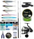 Yek Outdoor Profesyonel Jig Olta Seti Okuma Azores Shore Jigging Spin 292cm 20-80gr 2 Parça Olta Kamışı&Savage Gear SGS8 4000 FD Olta Makinesi thumbnail 1