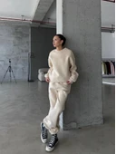 3 iplik şardonlu Lastik paça eşofman bej p510439 thumbnail 3