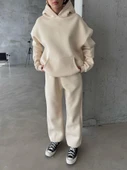 3 iplik şardonlu Lastik paça eşofman bej p510439 thumbnail 4