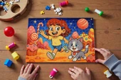 Hayellerden Doğan Puzzle Serisi Piroş ve Mırmır Şeker Gezegeninde 240 Parça A3 Puzzle thumbnail 3