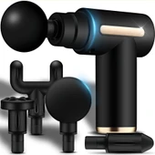 Sporcu Kas Gevşetici Masaj Tabancası, 6 Hız Ayarlı, 1200 mAh Şarjlı, 4 Masaj Başlığı thumbnail 1