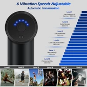 Sporcu Kas Gevşetici Masaj Tabancası, 6 Hız Ayarlı, 1200 mAh Şarjlı, 4 Masaj Başlığı thumbnail 3