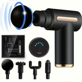 Sporcu Kas Gevşetici Masaj Tabancası, 6 Hız Ayarlı, 1200 mAh Şarjlı, 4 Masaj Başlığı thumbnail 2