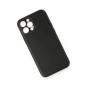 İphone 12 Pro Max Kılıf Coco Deri Silikon Kapak - Siyah thumbnail 2