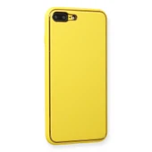 İphone 7 Plus Kılıf Coco Deri Silikon Kapak - Sarı thumbnail 2