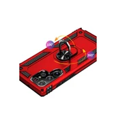 Samsung Galaxy A14 4g Kılıf Sofya Yüzüklü Silikon Kapak - Rose thumbnail 4