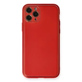 İphone 11 Pro Max Kılıf Coco Deri Silikon Kapak - Kırmızı thumbnail 1