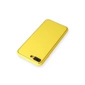 İphone 7 Plus Kılıf Coco Deri Silikon Kapak - Sarı thumbnail 3