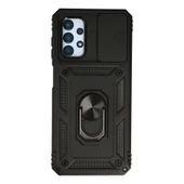 Samsung Galaxy A23 4g Kılıf Pars Lens Yüzüklü Silikon - Siyah thumbnail 1