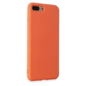 İphone 7 Plus Kılıf Nano İçi Kadife Silikon - Turuncu thumbnail 2