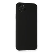 İphone 11 Pro Max Kılıf Nano İçi Kadife Silikon - Siyah thumbnail 3