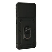 Samsung Galaxy A23 4g Kılıf Pars Lens Yüzüklü Silikon - Siyah thumbnail 2