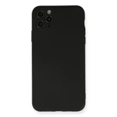 İphone 11 Pro Max Kılıf Nano İçi Kadife Silikon - Siyah thumbnail 1