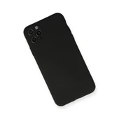 İphone 11 Pro Max Kılıf Nano İçi Kadife Silikon - Siyah thumbnail 2