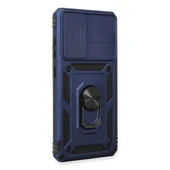 Samsung Galaxy A73 5g Kılıf Pars Lens Yüzüklü Silikon - Lacivert thumbnail 2