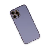 İphone 12 Pro Kılıf Coco Deri Silikon Kapak - Açık Lila thumbnail 3