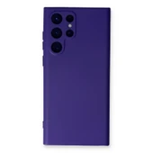 Samsung Galaxy S22 Ultra Kılıf Nano İçi Kadife Silikon - Mor thumbnail 1