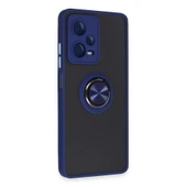 Xiaomi Redmi Note 12 Pro 5g Kılıf Montreal Yüzüklü Silikon Kapak - Lacivert thumbnail 2
