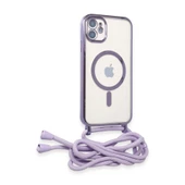 İphone 11 Kılıf Divo Lazer Askılı Magsafe Kapak - Lila thumbnail 2