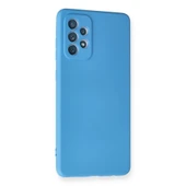 Samsung Galaxy A72 Kılıf Nano İçi Kadife Silikon - Mavi thumbnail 2