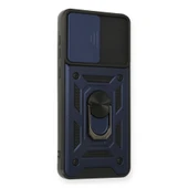 Samsung Galaxy A02 Kılıf Pars Lens Yüzüklü Silikon - Lacivert thumbnail 2