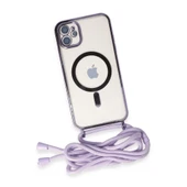 İphone 11 Kılıf Divo Lazer Askılı Magsafe Kapak - Lila thumbnail 4