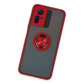 Xiaomi Redmi Note 12s Kılıf Montreal Yüzüklü Silikon Kapak - Kırmızı thumbnail 3