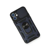 İphone 12 Kılıf Pars Lens Yüzüklü Silikon - Lacivert thumbnail 3