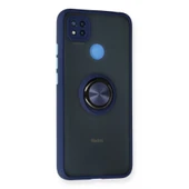 Xiaomi Redmi 9c Kılıf Montreal Yüzüklü Silikon Kapak - Lacivert thumbnail 2